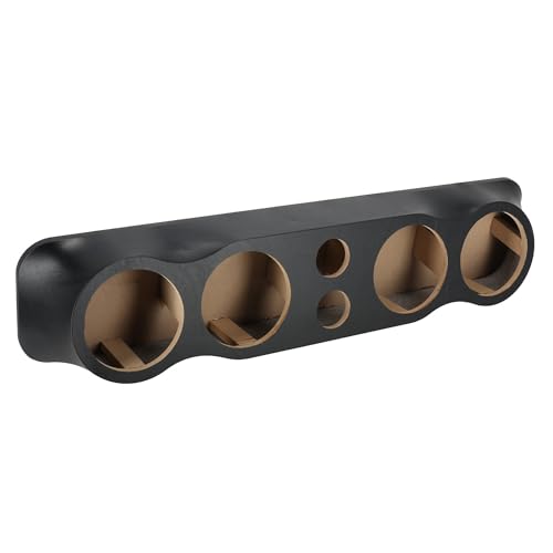 Q Power Vinyl Pod Quad 6.5' Speaker Box, 4-Hole Sealed Enclosure with 2 3' Tweeters, Universal Fit for Car Audio Installations, Black