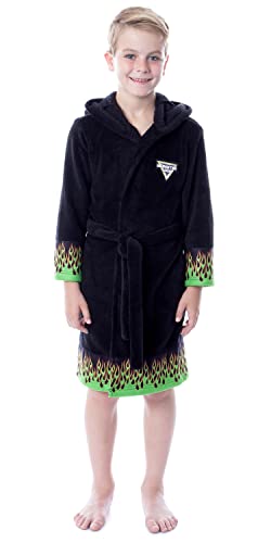 Monster Jam Robe Toy Trucks Boys' Grave Digger Fleece Plush Hooded Bathrobe2