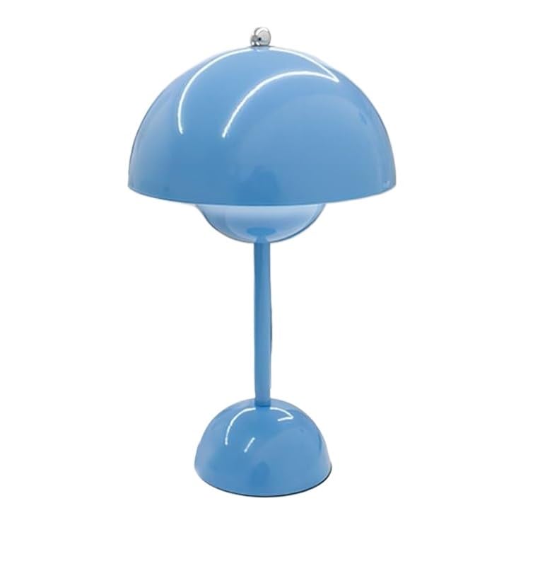 GWJKG Tavolo Cupola Semplice retrò, Lampada Funghi cordone Portatile, alla Decorazione della casa del Camera da Letto Adatto a Soggiorno, dormitorio, Ufficio (elettroplacatura d'Argento)