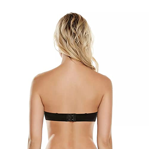 PLUMBURY Women's Synthetic Lightly Padded Wired Push-Up Multiway Bra, Black, Size 32A