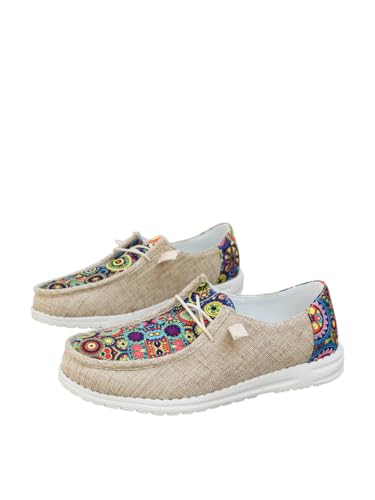 Shesnugin Women's Beige Bohemian Sneakers – Colorf