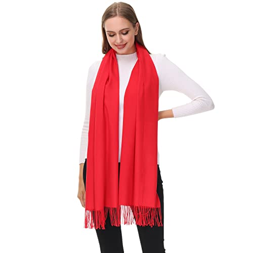 OHAYOMI Pashmina Shawl Wraps Cashmere Feel Scarves Winter Warm Soft Fashion Scarf for Women Evening Dresses Wedding Bridal Bridesmaid Gifts Travel Blanket