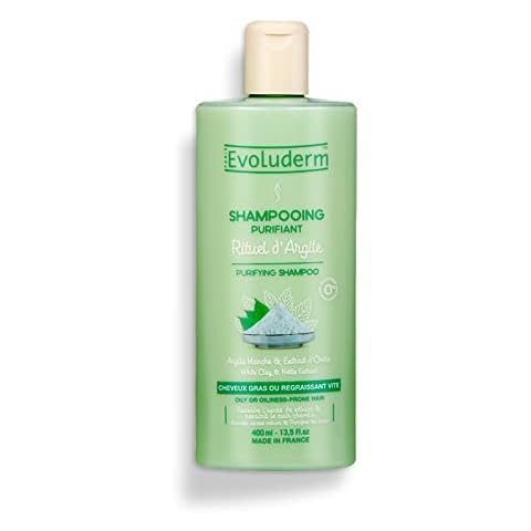 Evoluderm - Clay Purifying Shampoo - Ideal for Oily Hair - 400 ml - Made in France Cover