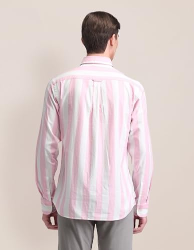 Image of U.S. Polo ASSN. Striped Regular Fit Cotton Shirts for Men - 100% Cotton, Full Sleeve Mens Casual Shirts