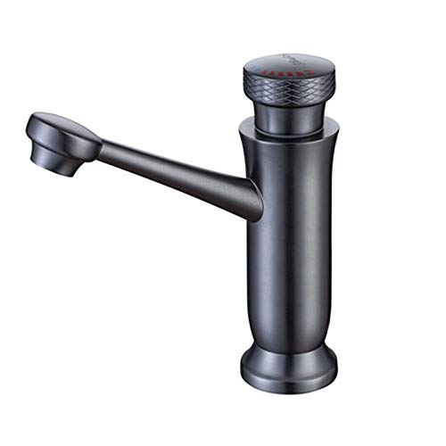 Robinet de lavabo en laiton massif gris avec vannes céramique et design haut de gamme