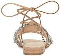 Jessica Simpson Women's Rabenie Lace Up Sandal Flat, Buff, 9 | Image 2