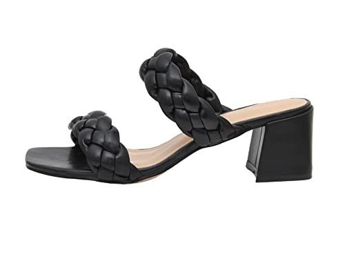 CUSHIONAIRE Women's Onyx braided Heel Sandal +Memory Foam, Wide Widths Available2