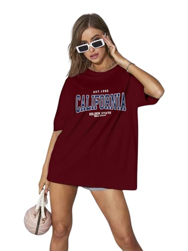 Image of JUNEBERRY Round Neck Drop Shoulder Round Neck Black & White Graphic Printed Pure Cotton Oversized Baggy Fit Half Sleeve T-Shirt for Women & Girls (Sizes: S to 2XL)