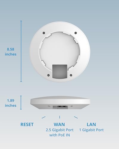Image of BROWAN WiFi 6 Ceiling Mounted AX6000 Enterprise Access Point (MI12) with OFDMA MU-MIMO Mesh, PoE+ Powered for Business & Home | PoE Injector Not Included