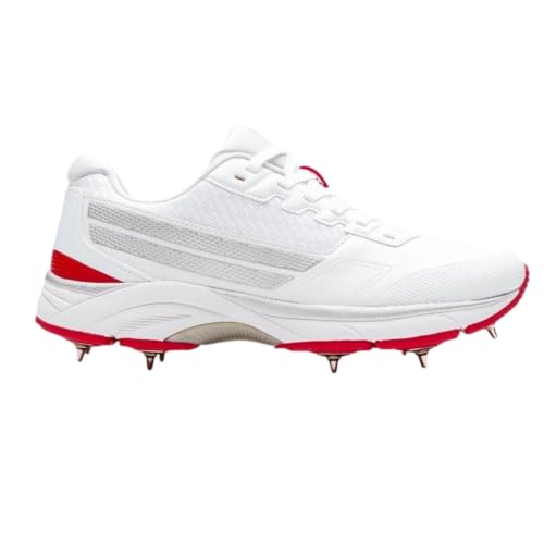 Gray-Nicolls Mens N Velocity 5 Cricket Spikes White/Red 10 UK