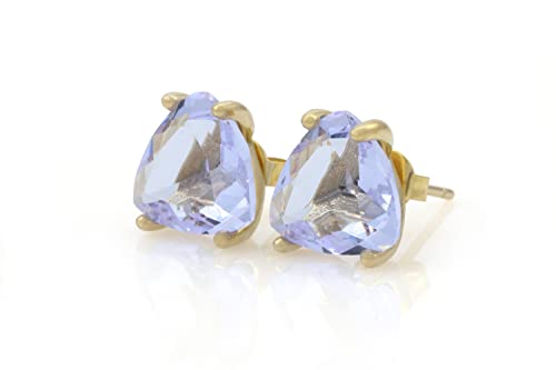 Boucles d'oreilles en tanzanite fait main en cristal pour mariée