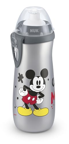 NUK Sports Cup Tasse apprentissage | À partir de 24M | 450 ml | Bec verseur antifuite avec poussoir souple facile à ouvrir & à fermer | Avec clip et...
