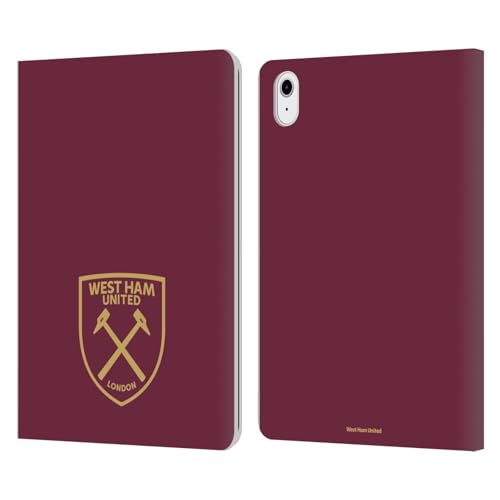 Funda de cuero West Ham United FC para iPad Air 2020 con diseño de logotipo dorado tipo libro
