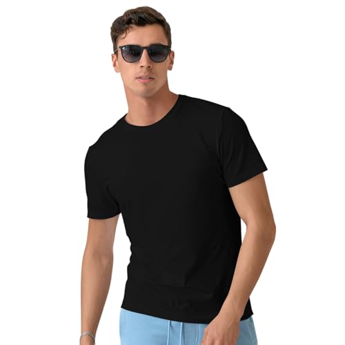 Image of CreativiT Unisex Plain Casual Half Sleeve Round Neck T-Shirt | 100% Recycled Cotton Rich T-Shirt Pack of 1