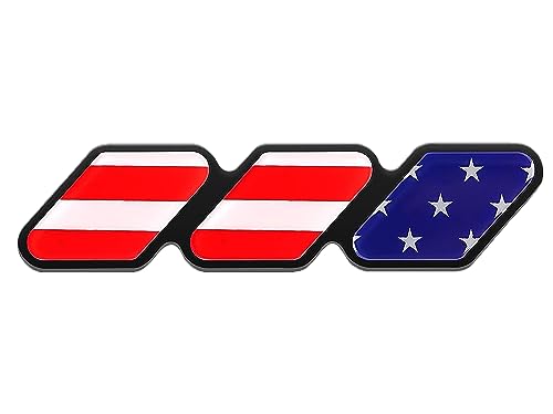 Image of CONGCONG Tri-Color Emblem Grille Fender Hood Side Skirt Bumper Side Mirror Dashboard Accessories Fit for Toyota Tacoma 4Runner Tundra Rav4.(Red Flag)
