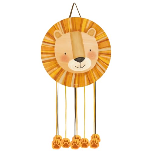 OH YEAH - Pincata de aniversário grande leão safari Ø 42 cm - decoração festas infantis menino e menina - pinatas grandes para encher com brinquedos e doces - fácil de encher