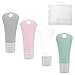 LdawyDE Bottiglie Viaggio Set, 4 Pezzi 90ml Bottiglie da Viaggio in Silicone Ricaricabili Set Liquidi Bottiglie Contenitori per Riempire Shampoo Gel Doccia Balsamo Cosmetici Articoli da Toeletta