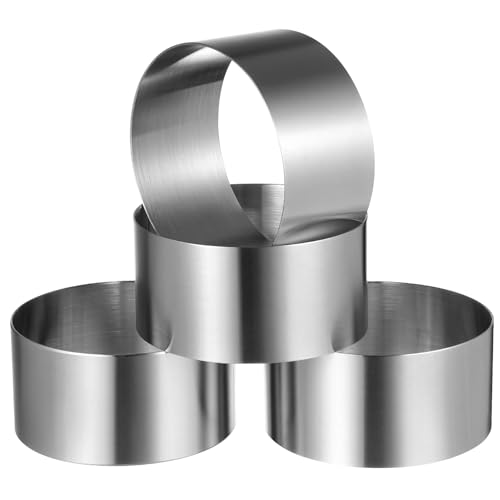 BRIGHTFUFU Diy Baking Molds 4 Piece Round Cookie Molds for Biscuit Making Cake Baking