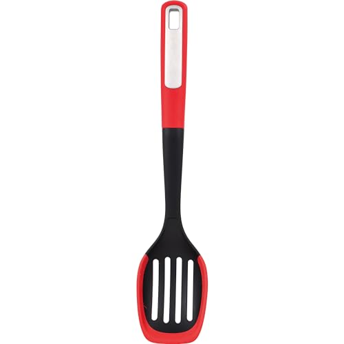 BERGNER Q3682 Cuchara de cocina ranurada 34x7.2x3.9cm Black&Red colección Mars, Nylon