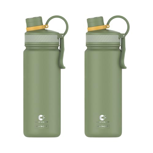 Image of Clay Craft VACBOTT Zing Double Walled 18 Hours Hot and 24 Hours Cold Insulated Flask 780ML, 2 Pcs|Easy to Carry|Gym Bottle|Home|Kitchen|Hiking|Travel Bottle|BIS Certified|1Year Limited Warranty