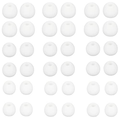 Image of Earbud Tips Soft and Comfortable Headphone Ear Tips Ear Bud Replacement Pieces Silicone Fit Most in-Ear Headphones,Inner Hole 3.8mm -5.5mm,18 Pairs White S /M /L Replacement Earbud Tips