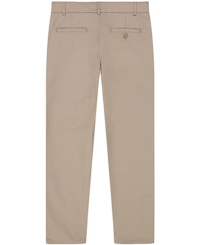 Nautica Boys School Uniform Twill Khaki Pants, Flat Front & Elasticized Waistband, Zipper Closure With Faux Button2