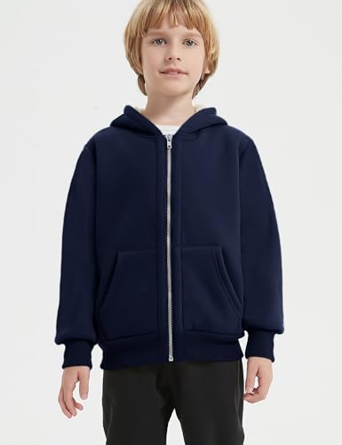 Image of Kids Sherpa Lined Zip Up Hoodie Winter Warm Fleece Jacket 4-15Y