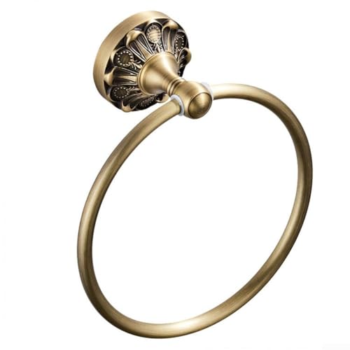 Solid Brass Towel Ring for Bathroom Wall Mount,Antique Craft Bronze Finish Bathroom Accessory for Home,Living Room,Kitchen (Includes Screws,Pack of 1)
