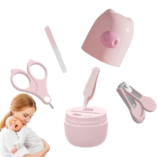赤ちゃん用爪切りセット、赤ちゃん用爪切りセット,ベビー用爪切りセットかわいい動物の鼻の赤ちゃんの爪切りとトリマー | 赤ちゃんの爪切りとはさみ、収納ボックス付きの母親用アクセサリー、赤ちゃんの爪やすりとピンセット