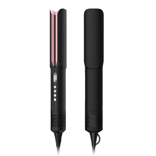 Hair Straightener - 2 in 1 Wet to Dry Hair Dryer and Straightener with High-Speed Airflow + Rapid Heat-Up + Customizable Temperature + LCD Display & Auto Shut-Off + No Heat Damage (Matte Black)