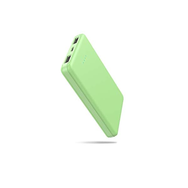 VANYUST Mini Power Bank,Portable Charger 5000mAh Capacity External Battery Pack Dual Output Port with LED Status Indicator Power Bank for iPhone, Samsung Galaxy, Android Phone,Tablet & etc (Green)