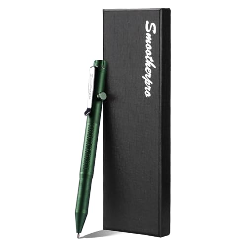 SMOOTHERPRO Bolígrafo de aluminio con mecanismo de cerrojo | Bolígrafo y lápiz todo en uno con punta de aleación de grafito y diseño retráctil giratorio | Para bocetos de oficina (APG03) | Verde