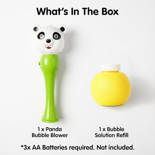 Image of Hamleys Panda Bubble Blower Toy with 1 Refill Bubble Solution | Bubble Play Toy for Fun Indoor /Outdoor Bubble Machine for Kids 3Y+ | Perfect for Birthday Parties & Summer Outdoor Fun or Party, Green