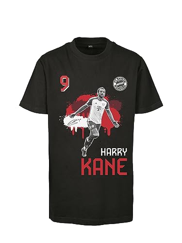 FC Bayern München Kane T-Shirt Herren - Schwarz, 100% Baumwolle, Offizieller Fanartikel