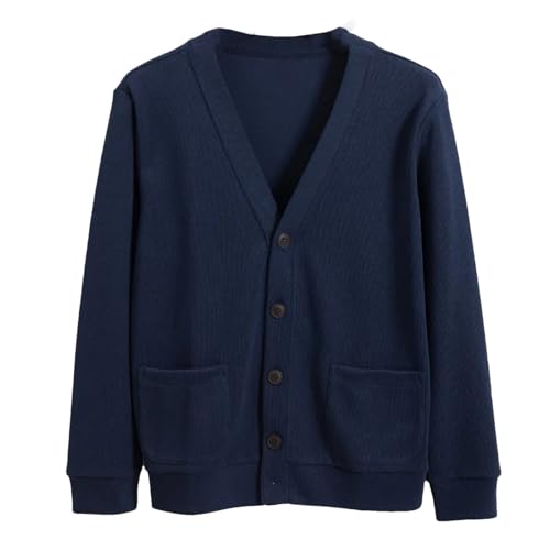 Man Knitted Cardigan Sweater Spring Cotton No Deformation V-Neck Collar Sweater Outwear