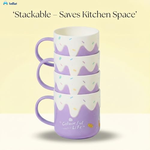 Image of FunBlast Milk Mug for Kids - 420 Ml; Unbreakable Mug for Kids, Milk Mugs for Kids Unbreakable - Milk Drinking Cup for Kids (Purple)