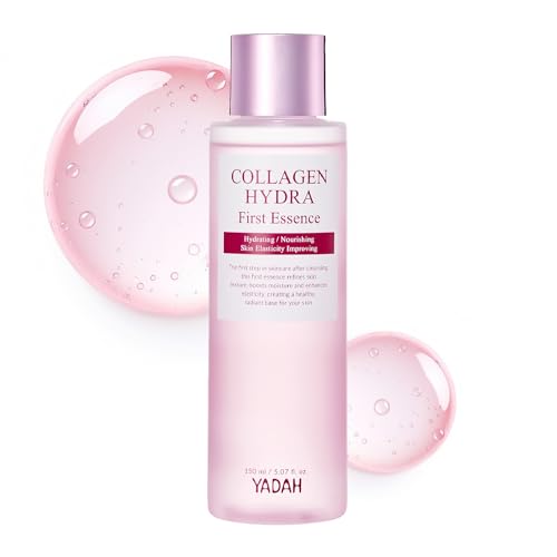 YADAH Collagen Hydra Essence – Deep Hydration, Soothing with 80,000ppm Collagen peptides and Triple Hyaluronic Acid, Centella Asiatica Extract, Niacinamide – 5.07 fl oz
