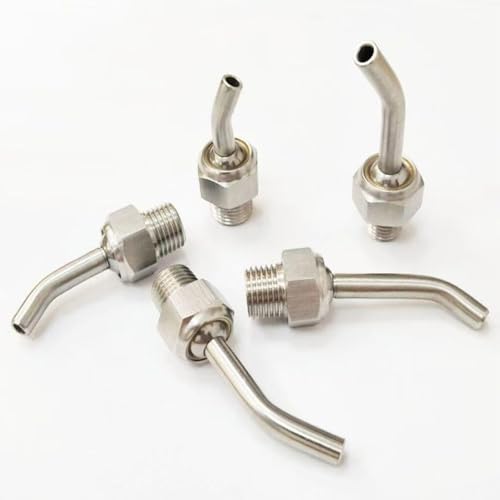 GOIWIZZ 10 pcs High Pressure Washing Nozzle1/8, 1/4, 3/8, 1/2, M5; M6; M8; M10 Lathe milling Turret Cutting Tool Row Cooling high Pressure Universal Stainless Steel M10*1.0 Tube Length 9.6mm(0.38in)