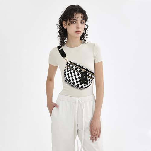Image of KKXIU Crossbody Sling Bag for Women Trendy Fanny Pack Vegan Leather Chest Bag | Trendy