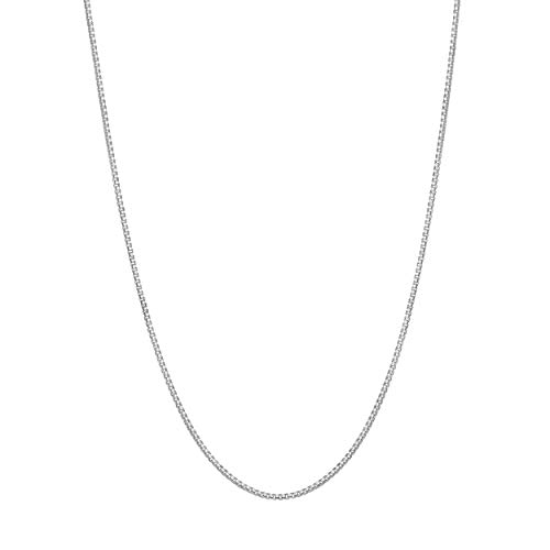 DSS 925 Sterling Silver Necklace for Women, Box Chain 1mm, Lobster Claw Clasps, Sterling Silver Chain, Italian Jewelry for Women, 16in - 36in2