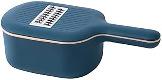 LUOSHUAI Ralladores De Cocina Cortador de Vegetales de Acero Inoxidable Slicer Peeler Cesta de Almacenamiento Rallador Azul Oscuro Rallador De Queso