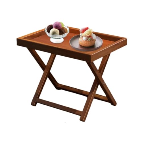 Tavolino pieghevole in bambù per esterni, tavolino versatile per patio, campeggio, giardino, caffè e sala da pranzo, design leggero e portatile