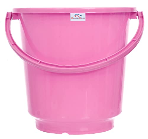 Image of Heart Home Bucket|Plastic Bucket for Bathroom|Bucket for Bathing|Unbreakable Bucket with Handle|16 Liter|Pack of 2 (Pink)