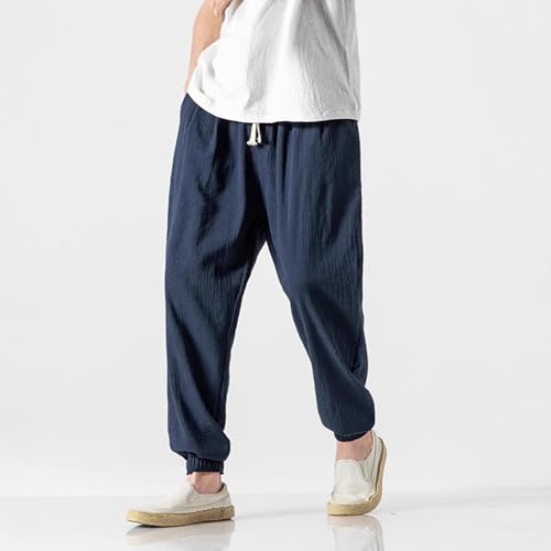 Pantalones de playa para hombre en lino sueltos para paseos de verano 6