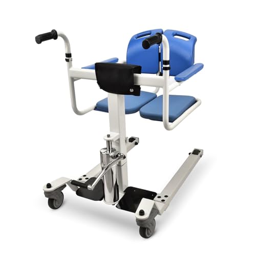 Image of EverActiv Patient Transfer Lift Chair with Commode | Bed to Wheelchair Transfer System for Elderly & Disabled | Hydraulic Lift Mobility Aid | Heavy Duty Foldable Home Care Wheelchair