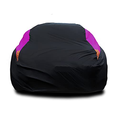 Image of MORNYRAY Waterproof Car Cover All Weather Snowproof UV Protection Windproof Outdoor Full car Cover, Universal Fit for Sedan (Fit Sedan Length 194-206 inch, Purple)
