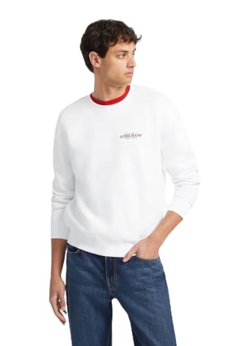 FELPA Uomo GUESS JEANS M4YQ17 K9V31 AMERICAN TRAD G011 WHITE
