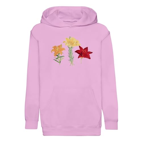 Sweat capuche enfant 3 fleurs antiques cadeau original botanique