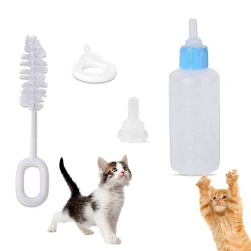 Image of YellowCult Pet Nursing Bottle - BPA-Free, Easy-to-Use Feeding Bottle for Puppies Kittens Guinea Pigs Ferrets Small Dogs Rabbits Squirrels Includes 4 Nipples, Cleaning Brush, Ideal for Hand-Feeding