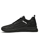 Men's Invisible Height Increasing Elevator Shoes Lightweight Sport Shoes Height Boosting Fashion Sneakers 2.4'' Taller, All-Black, 12